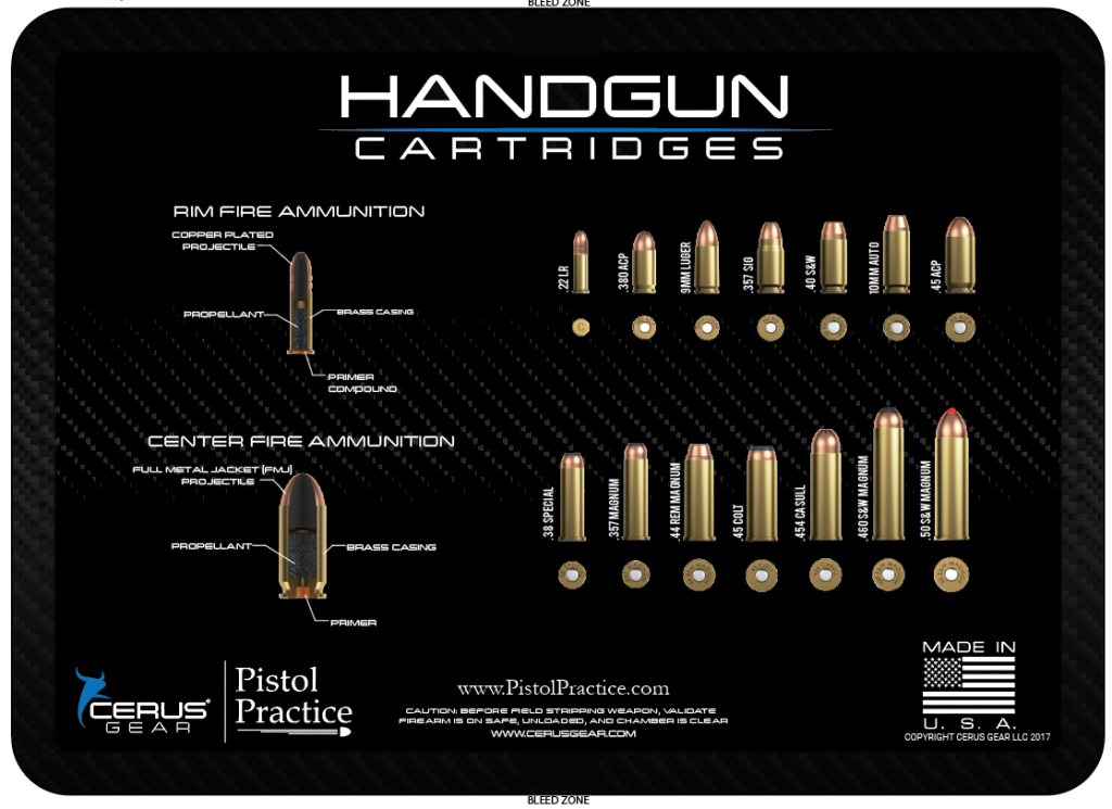 Gun Mat Bullets Cerus Gun Mat Bundle – Pistol Practice Book + Gun Cleaning Mat
